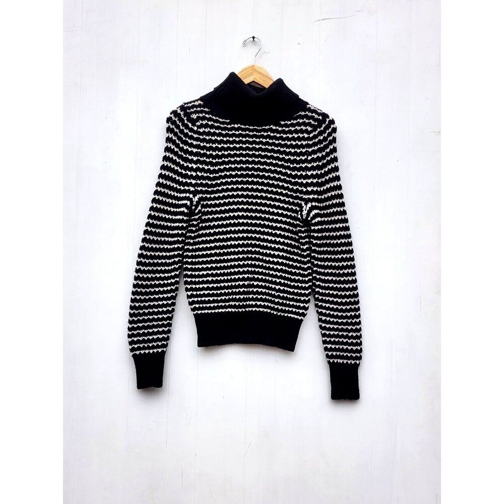 Michael Stars Women's Black And White Turtleneck Knit Sweater Sz S